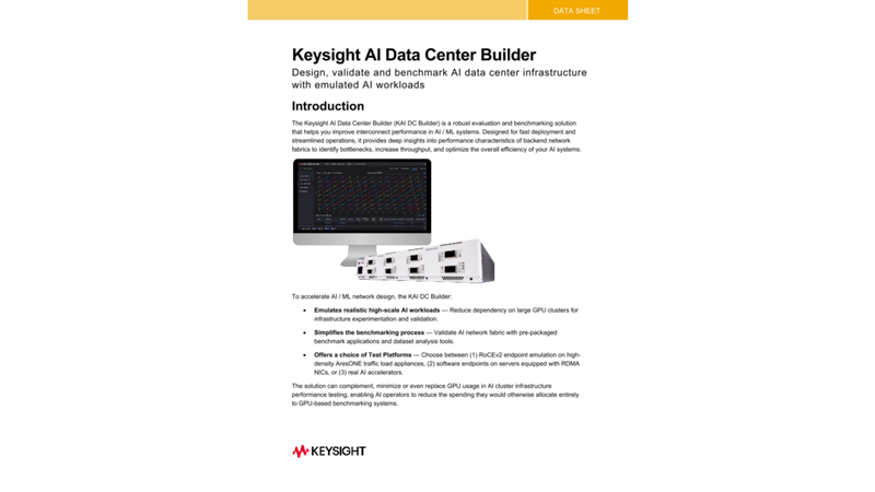 Keysight AI Data Center Builder